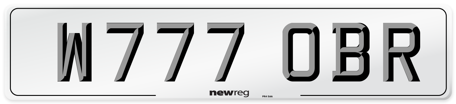 W777 OBR Number Plate from New Reg